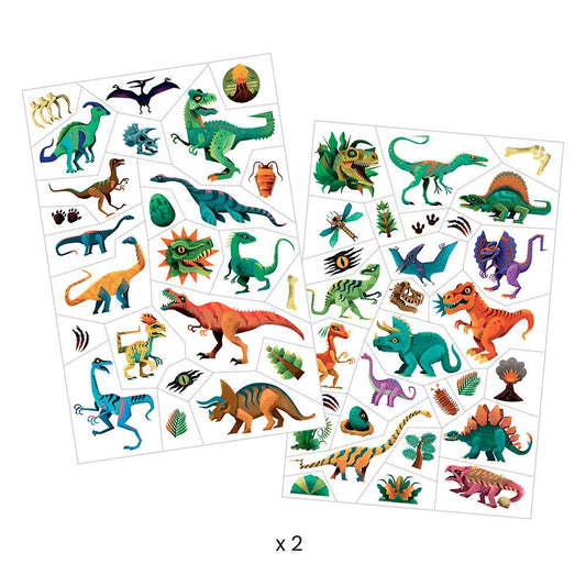 Tatuajes Dinosaurios (set 2 hojas)