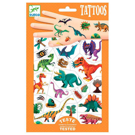 Tatuajes Dinosaurios (set 2 hojas)