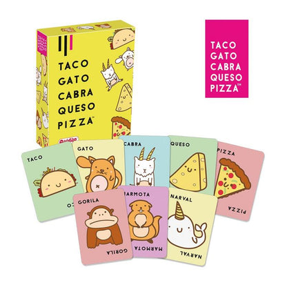 Taco, gato, cabra, queso, pizza