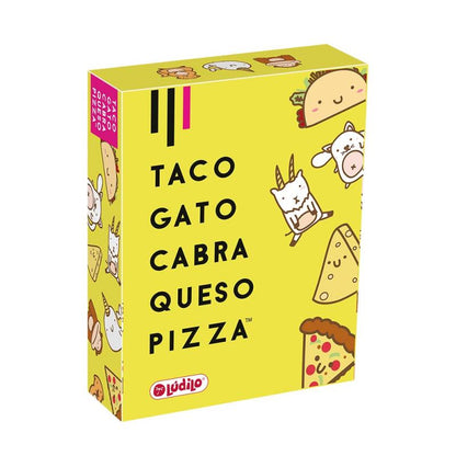 Taco, gato, cabra, queso, pizza