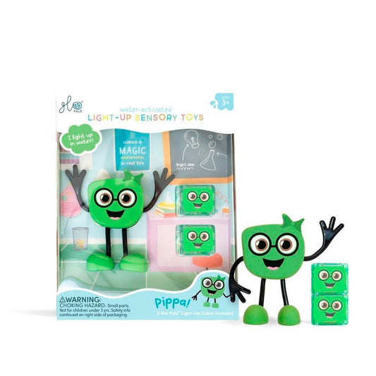 GloPals. Set personaje Pippa y 2 cubos verdes con luz.