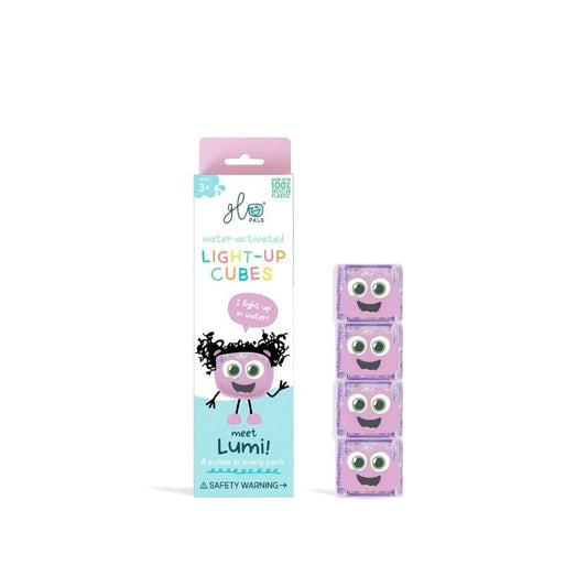 GloPals. Set cubos lila con luz (4 unidades)