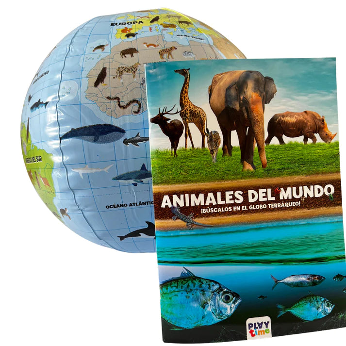 Kit Globo Terráqueo Hinchable - EL MUNDO DE LOS ANIMALES