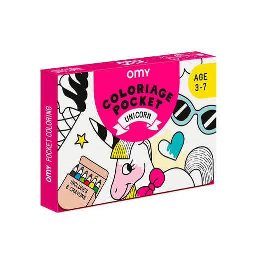 Pocket OMY Unicornios para colorear + 6 lápices color